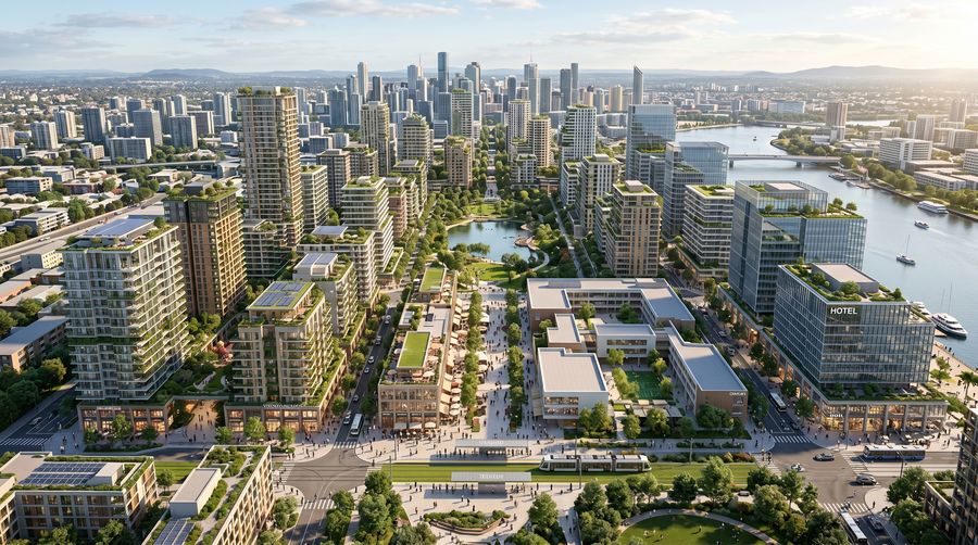 Mixed-Use Tower architectural visualization render