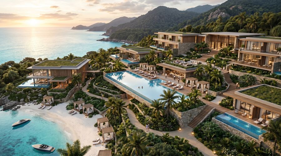Resort architectural visualization render