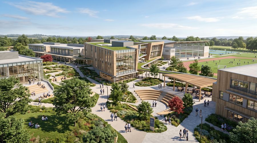 School & University architectural visualization render