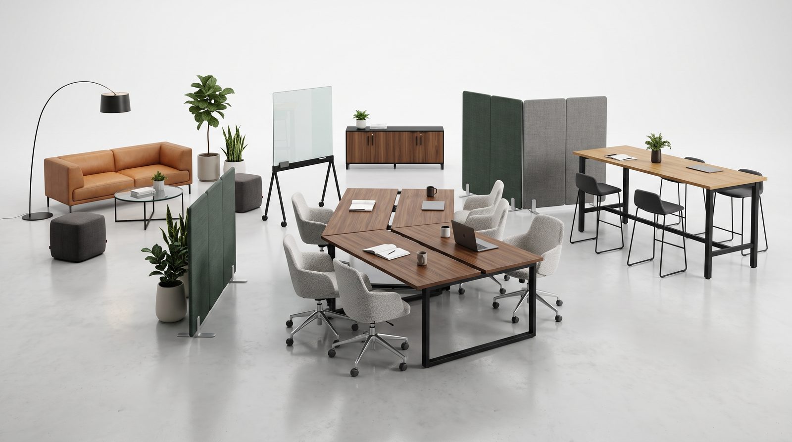 Nexus Open Plan - white background furniture render