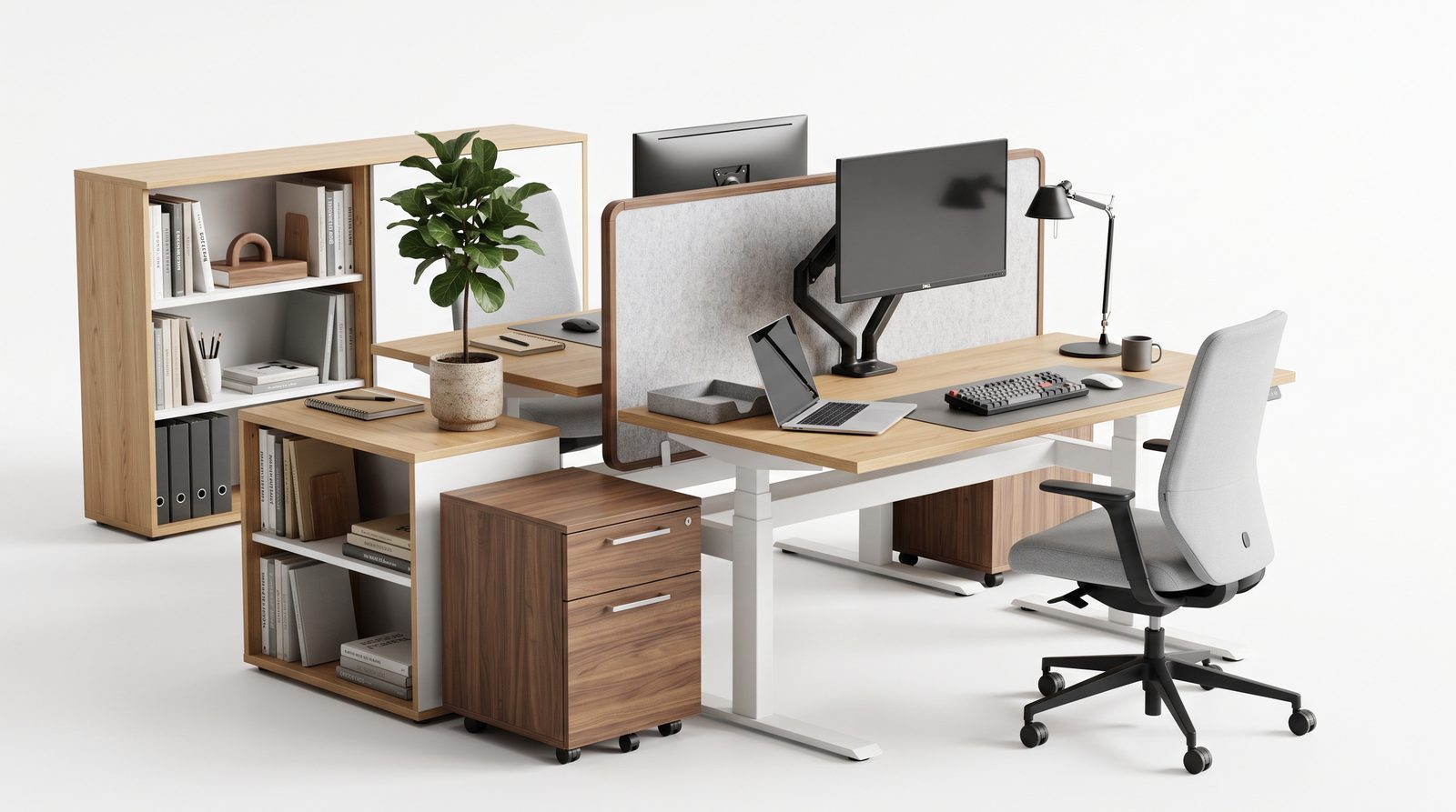 Linea Bench System - white background furniture render