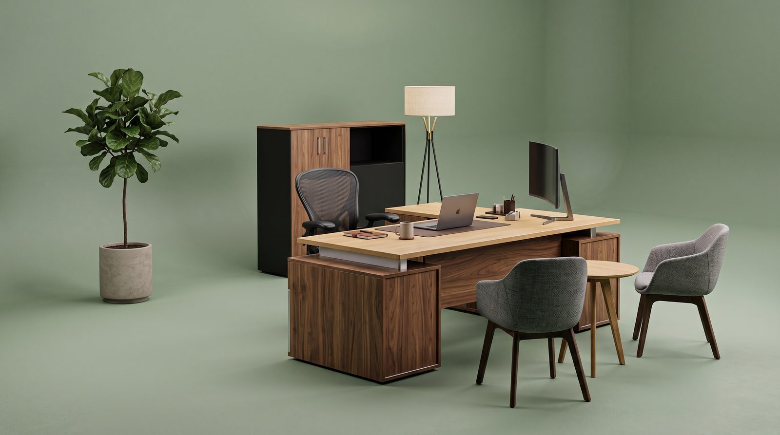 Sage Workspace - white background furniture render